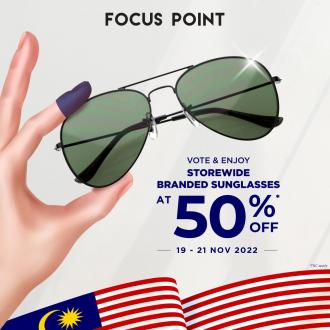Focus Point GE15 General Election Promotion Storewide Branded Sunglasses at 50% OFF (19 November 2022 - 21 November 2022)