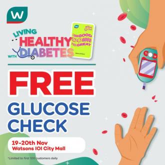 Watsons IOI City Mall FREE Glucose Check Promotion (19 Nov 2022 - 20 Nov 2022)