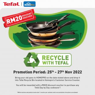 HomePro Recycle With Tefal Promotion FREE Discount Voucher (25 November 2022 - 27 November 2022)