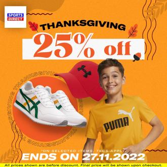 Sports Direct Thanksgiving Day Promotion 25% OFF (valid until 27 November 2022)