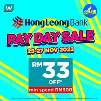 Watsons Hong Leong Card Pay Day Sale (25 November 2022 - 27 November 2022)