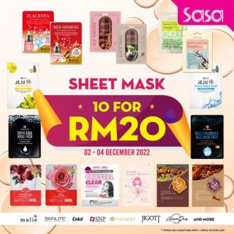 SaSa Sheet Mask Promotion 10 for RM20 (2 December 2022 - 4 December 2022)