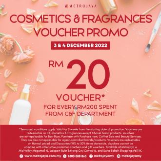 Metrojaya Cosmetics & Fragrances Voucher Promotion (3 December 2022 - 4 December 2022)