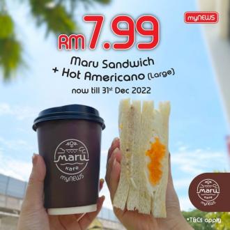 myNEWS Maru Sandwich + Hot Americano Large for RM7.99 Promotion (valid until 31 December 2022)
