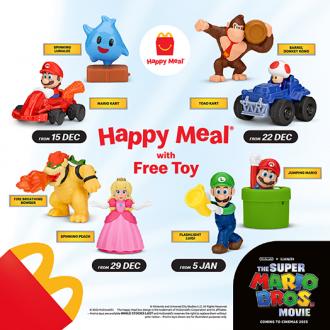 McDonald's Happy Meal FREE Super Mario Bros Toys Promotion (15 Dec 2022 - 11 Jan 2023)