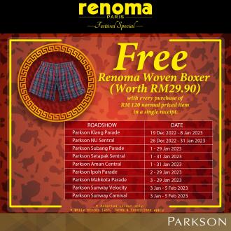 Parkson FREE Renoma Woven Boxer Promotion (19 December 2022 - 5 February 2023)