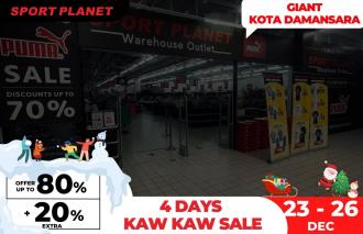 Sport Planet Giant Damansara Kaw Kaw Sale Up To 80% OFF + Extra 20% OFF (23 December 2022 - 26 December 2022)