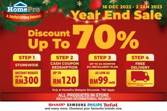 HomePro Year End Sale Discount Up To 70% OFF (16 December 2022 - 2 January 2023)