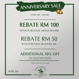 Santa Barbara Polo & Racquet Club Anniversary Sale at Genting Highlands Premium Outlets (23 December 2022 - 1 January 2023)