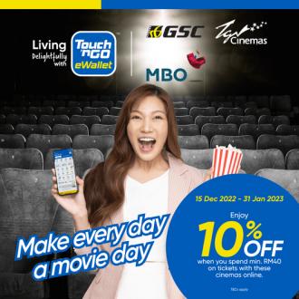 Touch 'n Go eWallet GSC, TGV and MBO Cinema Promotion 10% Cashback (15 December 2022 - 31 January 2023)