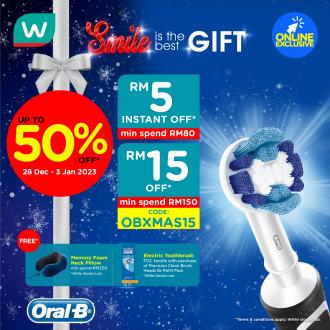 Watsons Oral-B Promotion Up To 50% OFF (28 December 2022 - 3 January 2023)