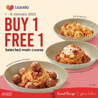 Secret Recipe Lazada Buy 1 FREE 1 Main Course Promotion (1 January 2023 - 8 January 2023)