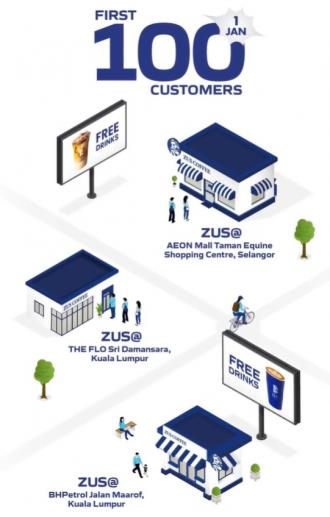 ZUS Coffee Opening FREE Drinks Promotion (1 January 2023)