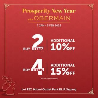 Obermain Chinese New Year Sale at Mitsui Outlet Park (7 January 2023 - 5 February 2023)