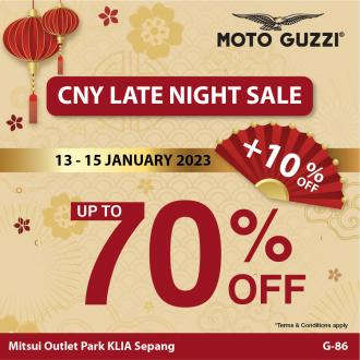 Moto Guzzi CNY Late Night Sale Up To 70% OFF at Mitsui Outlet Park (valid until 15 January 2023)