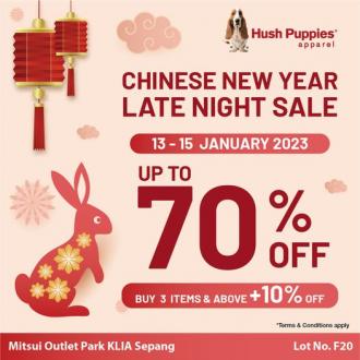 Hush Puppies Apparel CNY Late Night Sale Up To 70% OFF at Mitsui Outlet Park (13 Jan 2023 - 15 Jan 2023)