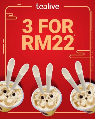 Tealive 3 For RM22 Promotion (valid until 31 January 2023)