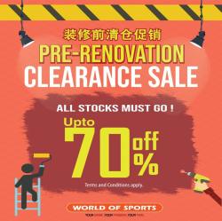 World Of Sports Pre-Renovation Clearance Sale up to 70% off at Gurney Plaza