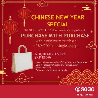 SOGO Kuala Lumpur Purchase With Purchase CNY Promotion (valid until 31 January 2023)