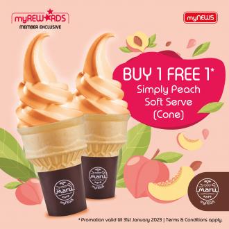 myNEWS Members CNY Promotion Buy 1 FREE 1 Simply Peach Soft Serve (20 January 2023 - 31 January 2023)