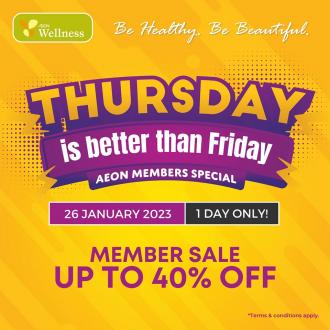 AEON Wellness Thursday Promotion Up To 40% OFF (26 January 2023)