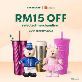 Starbucks Shopee Merchandise RM15 OFF Promotion (30 January 2023)