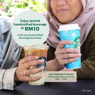 Starbucks February Weekend 2nd Beverage for RM10 Promotion (every Saturday & Sunday)