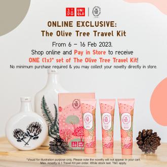 Uniqlo FREE The Olive Tree Travel Kit Promotion (6 February 2023 - 16 February 2023)