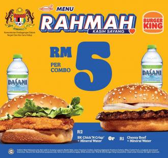 Burger King Menu Rahmah RM5 Per Combo Promotion