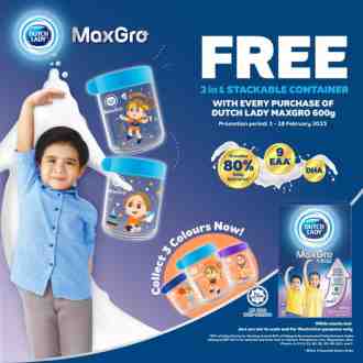 Dutch Lady MaxGro FREE Stackable Container Promotion