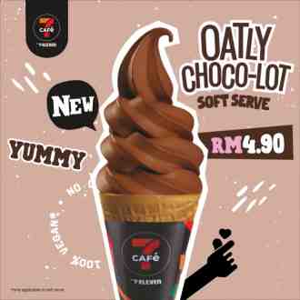 7 Eleven 7CAFe Oatly Choco-lot Soft Serve