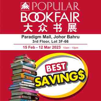 POPULAR Book Fair Sale at Paradigm Mall Johor Bahru (15 February 2023 - 12 March 2023)