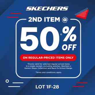 Skechers Sunway Carnival Mall 2nd Item @ 50% OFF Promotion (valid until 28 February 2023)