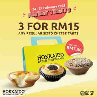 Hokkaido Baked Cheese Payday Promotion 3 Cheese Tarts for RM15 (24 February 2023 - 28 February 2023)