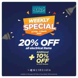 Metrojaya All Electrical Appliances 20% OFF Promotion (23 Feb 2023 - 5 Mar 2023)