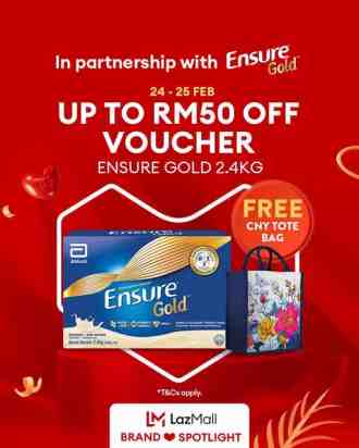 Ensure Gold Lazada Promotion Up To RM50 OFF Voucher (24 February 2023 - 25 February 2023)