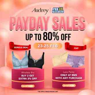 Audrey Shopee Payday Sale Up to 80% OFF (23 February 2023 - 25 February 2023)