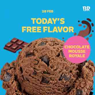 Baskin Robbins FREE Chocolate Mousse Royale Ice Cream Promotion (28 February 2023)