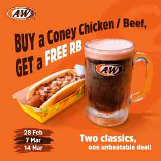 A&W Coney Tuesday FREE RB Promotion
