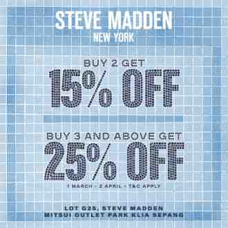 Steve Madden March Promotion at Mitsui Outlet Park (1 March 2023 - 2 April 2023)