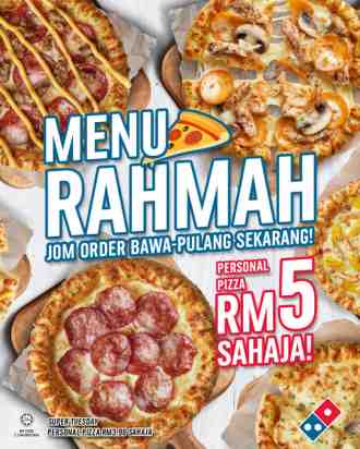 Domino's Pizza Menu Rahmah Personal Pizza only RM5 Promotion