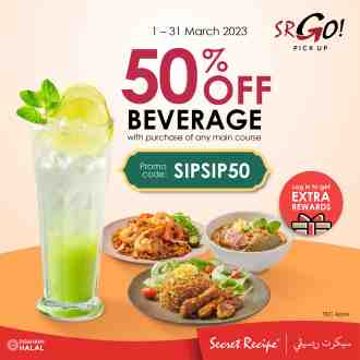 Secret Recipe SR Go 50% OFF Beverage Promotion (1 March 2023 - 31 March 2023)