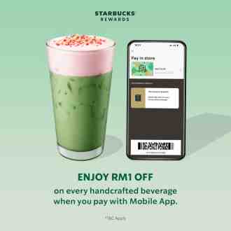 Starbucks RM1 OFF Every Handcrafted Beverage Promotion (1 March 2023 - 30 June 2023)
