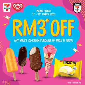 7 Eleven Wall's Ice Cream RM3 OFF Promotion (1 March 2023 - 31 March 2023)