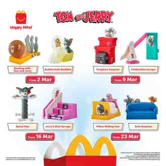 McDonald's Happy Meal FREE Tom and Jerry Toys Promotion (2 March 2023 - 29 March 2023)