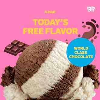 Baskin Robbins FREE World Class Chocolate Ice Cream Promotion (5 March 2023)