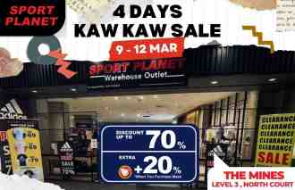 Sport Planet The Mines 4 Days Kaw Kaw Sale (9 March 2023 - 12 March 2023)