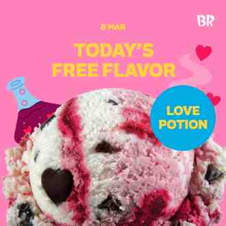 Baskin Robbins FREE Love Potion Ice Cream Promotion (8 March 2023)