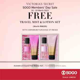 SOGO Kuala Lumpur Victoria's Secret FREE Travel Mist & Lotion Set Promotion (10 Mar 2023 - 19 Mar 2023)