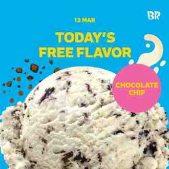 Baskin Robbins FREE Chocolate Chip Ice Cream Promotion (12 Mar 2023)